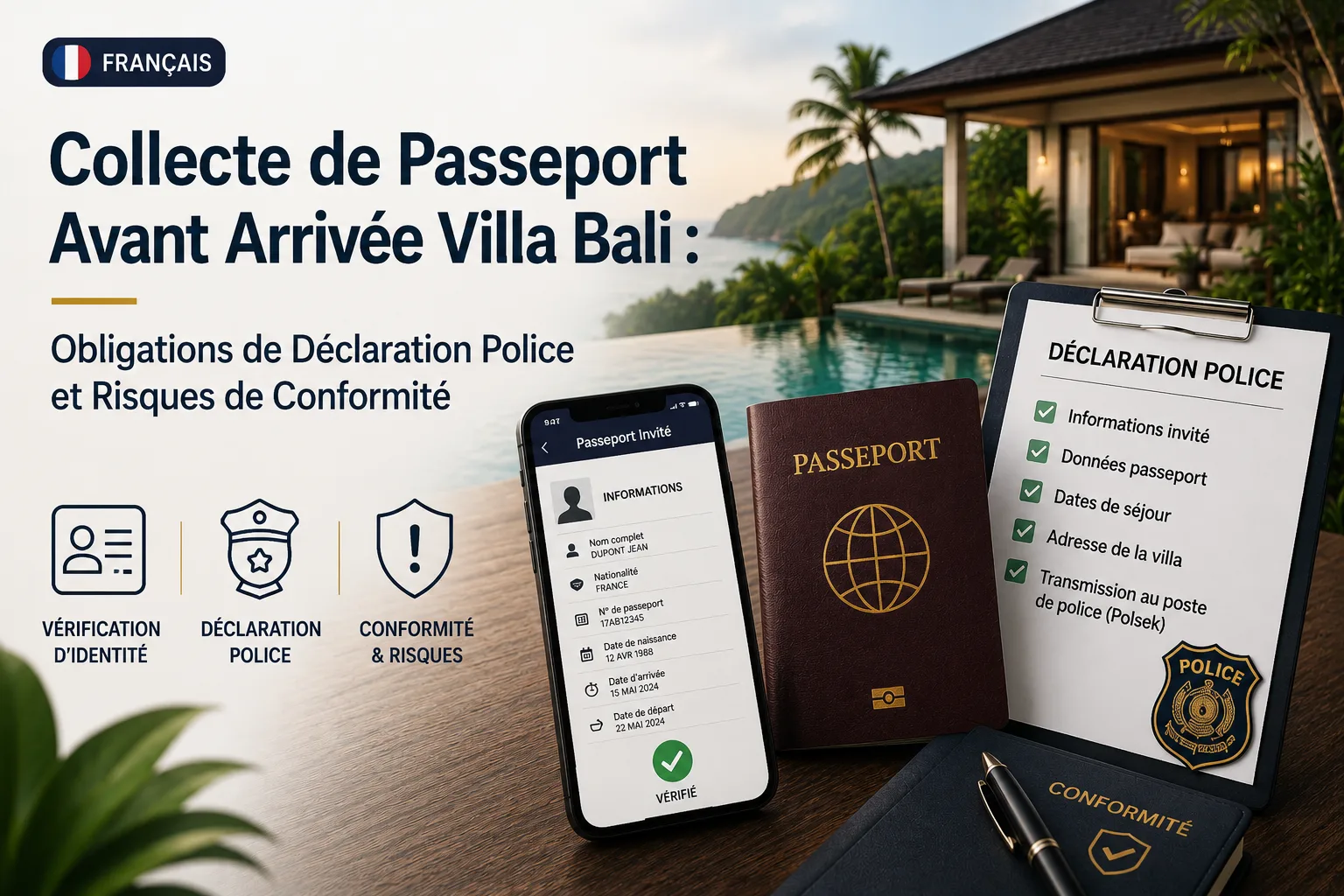 Collecte de Passeport Avant Arrivée Villa Bali : Obligations de Déclaration Police et Risques de Conformité