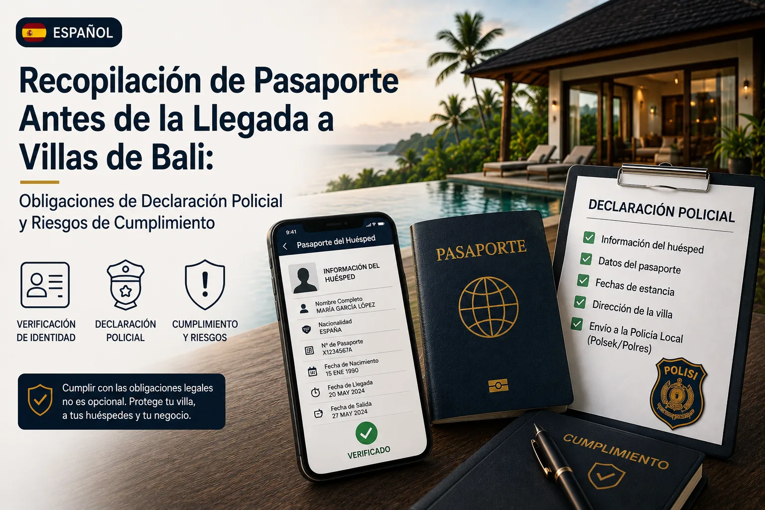 Recopilación de Pasaporte Antes de la Llegada a Villas de Bali: Obligaciones de Declaración Policial y Riesgos de Cumplimiento