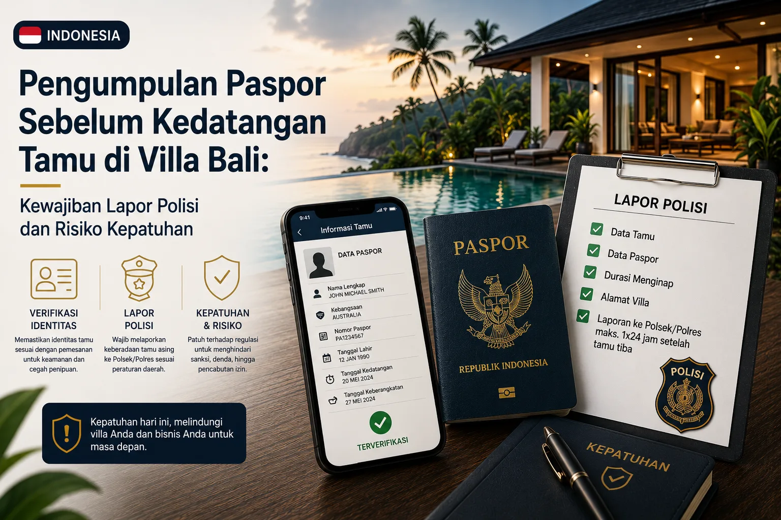 Pengumpulan Paspor Sebelum Kedatangan Tamu di Villa Bali: Kewajiban Lapor Polisi dan Risiko Kepatuhan